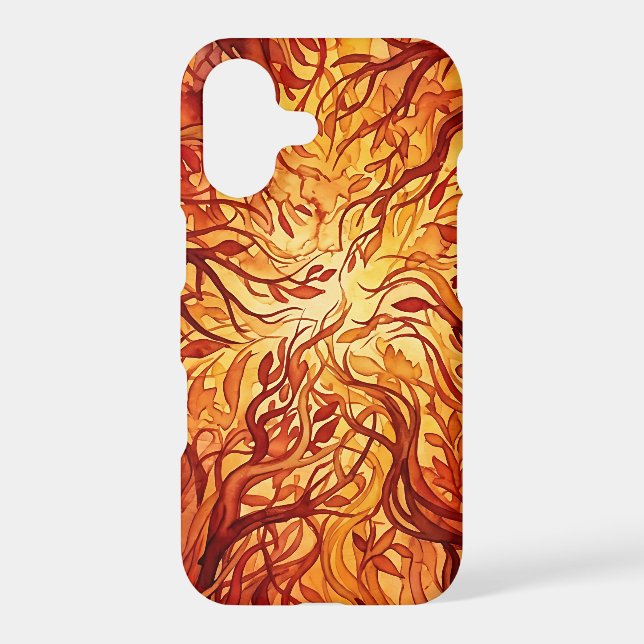 Abstract Forest Canopy Fire Red iPhone Cases (Back)