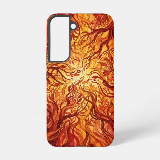 Abstract Forest Fire Red Watercolor Samsung Cases