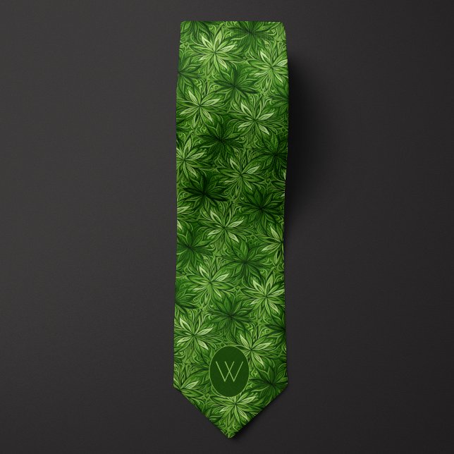Abstract Forest Green Botanical Neck Tie (Creator Uploaded)