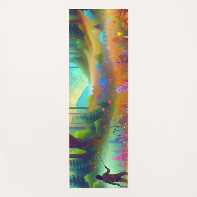 Abstract forest landscape graphics yoga mat (Front)