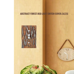 Abstract Forest-Red Light Switch Cover