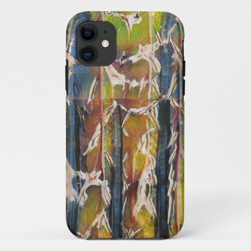 Abstract forest through the trees iPhone 11 case