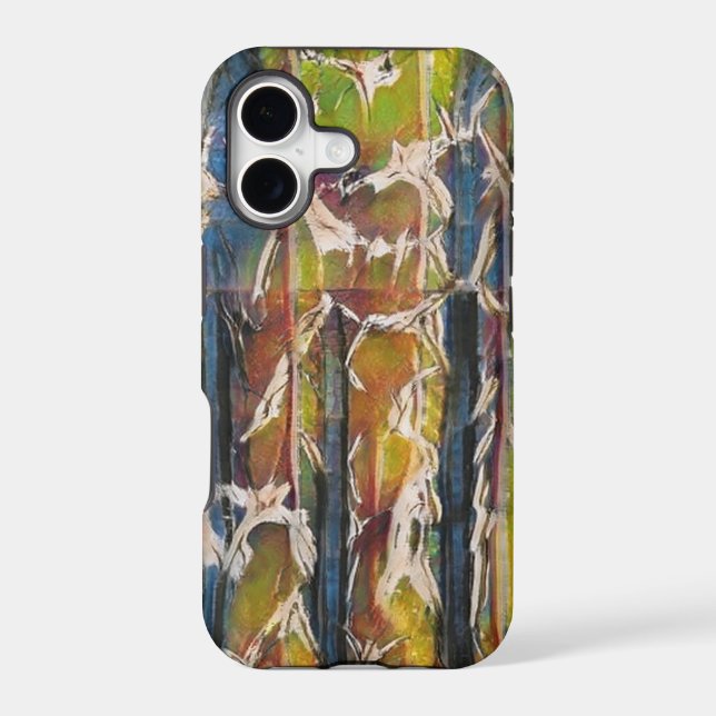 Abstract forest through the trees iphone case (Back)