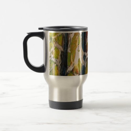 Abstract Forest through the trees Travel Mug
