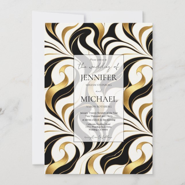 Abstract Formal Luxury | QR Code Wedding Invitation (Front)