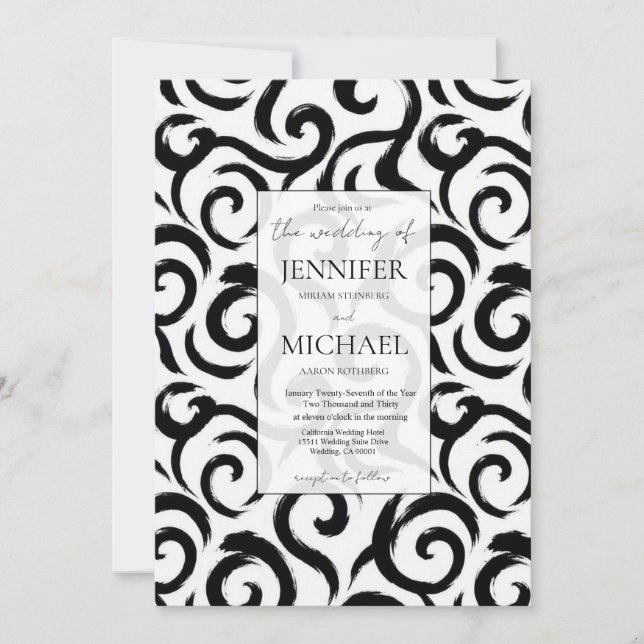 Abstract Formal Luxury | QR Code Wedding Invitation (Front)