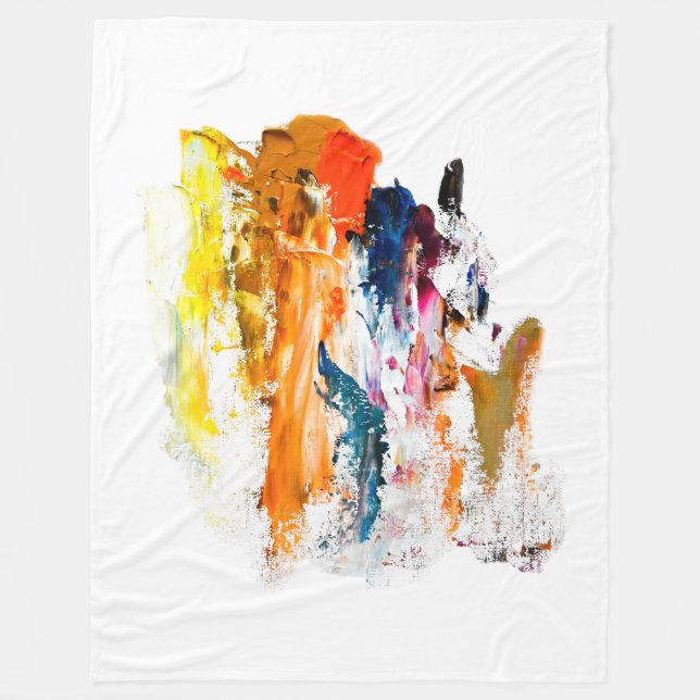 Abstract Forms Born from a Living Artist’s Palette Fleece Blanket (Front)