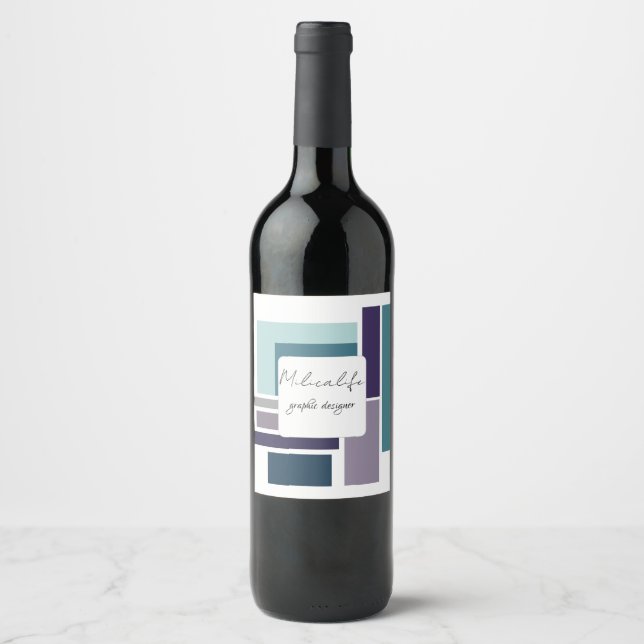 Abstract forms, social media wine label (Front)