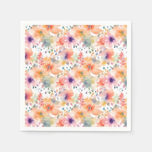 Abstract Fowers Colorful Celebration Napkins