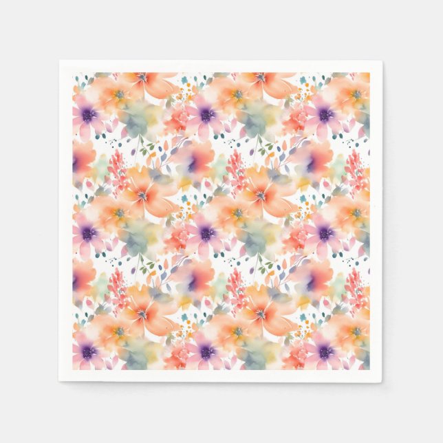Abstract Fowers Colorful Celebration Napkins (Front)