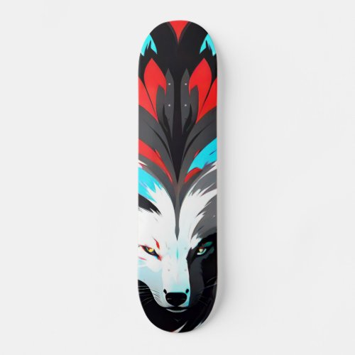 Abstract Fox Face Skateboard