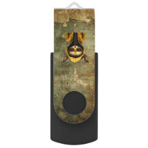 Abstract Fox USB Swivel Flash Drive