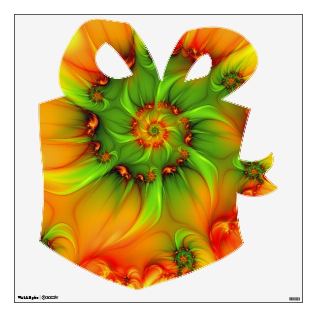 Abstract Fractal Art Christmas Colors Gift Wall Decal (Front)