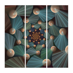 Abstract Fractal Art With Depth Brown Slate Blue