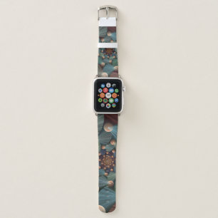 Abstract Fractal Art With Depth Brown Slate Blue Apple Watch Band