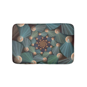 Abstract Fractal Art With Depth Brown Slate Blue Bath Mat