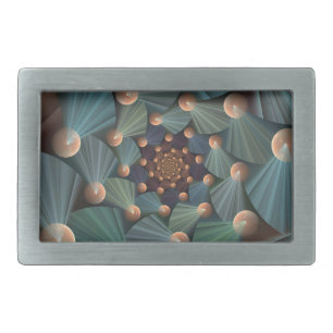 Abstract Fractal Art With Depth Brown Slate Blue Belt Buckle