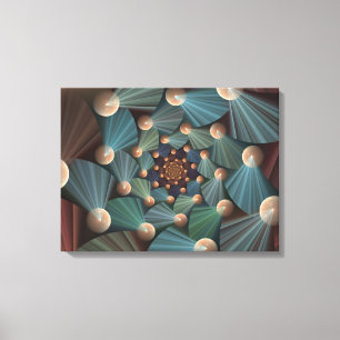 Abstract Fractal Art With Depth Brown Slate Blue Canvas Print