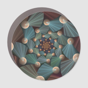 Abstract Fractal Art With Depth Brown Slate Blue Car Magnet