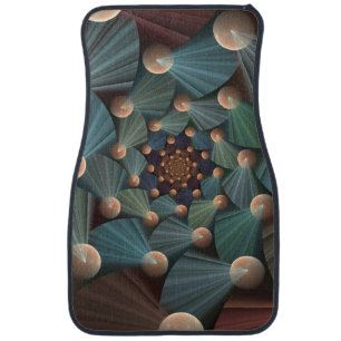 Abstract Fractal Art With Depth Brown Slate Blue Car Mat