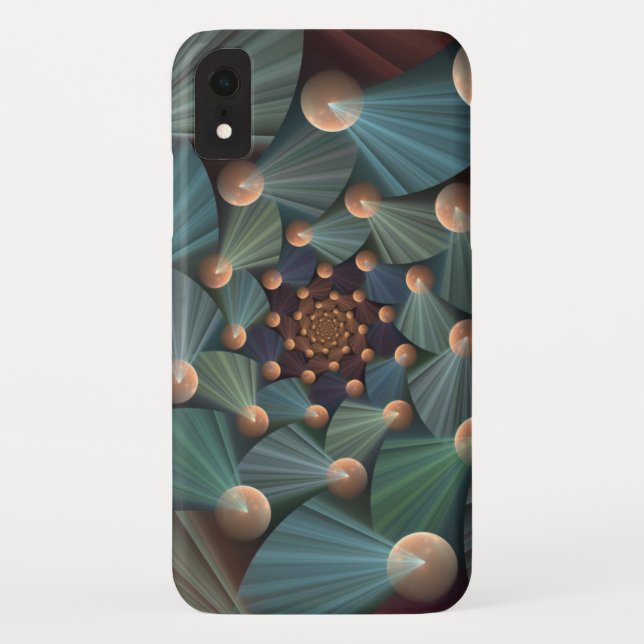 Abstract Fractal Art With Depth Brown Slate Blue Case-Mate iPhone Case (Back)