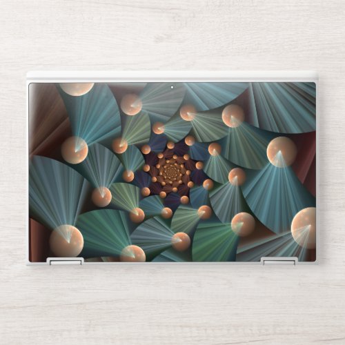 Abstract Fractal Art With Depth Brown Slate Blue HP Laptop Skin