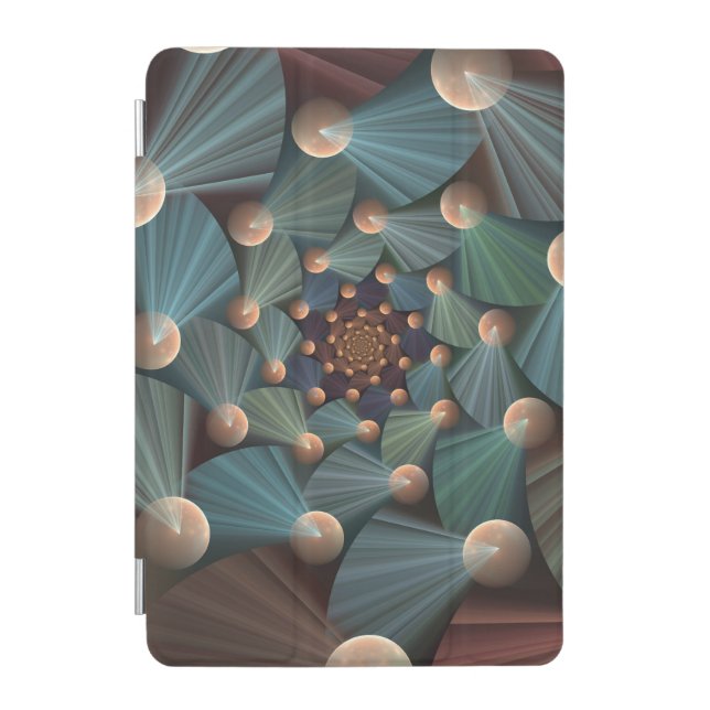 Abstract Fractal Art With Depth Brown Slate Blue iPad Mini Cover (Front)