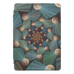 Abstract Fractal Art With Depth Brown Slate Blue iPad Pro Cover
