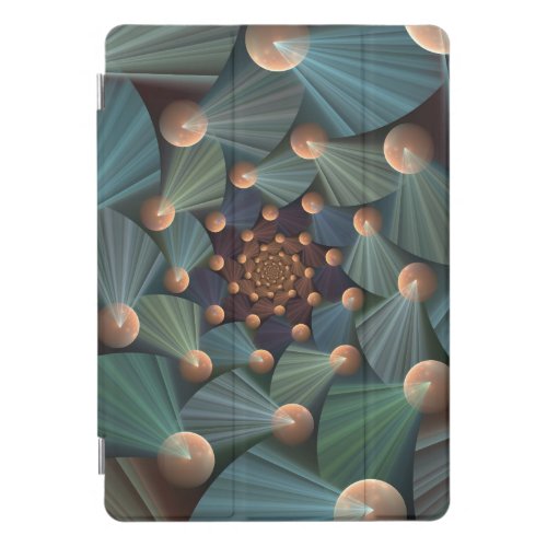 Abstract Fractal Art With Depth Brown Slate Blue iPad Pro Cover
