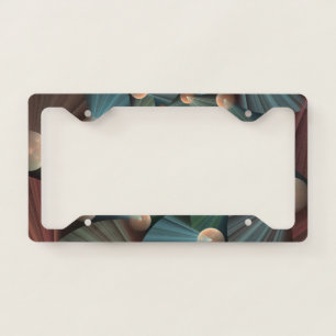 Abstract Fractal Art With Depth Brown Slate Blue License Plate Frame