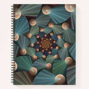 Abstract Fractal Art With Depth Brown Slate Blue Notebook