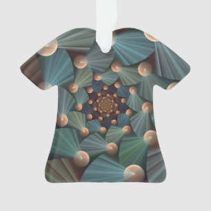 Abstract Fractal Art With Depth Brown Slate Blue Ornament