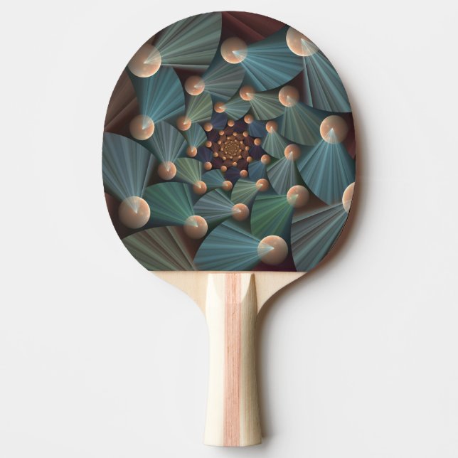 Abstract Fractal Art With Depth Brown Slate Blue Ping Pong Paddle (Front)