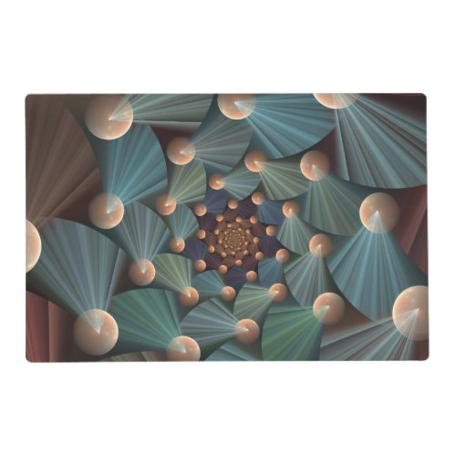 Abstract Fractal Art With Depth Brown Slate Blue Placemat