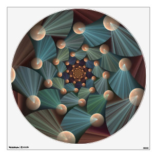 Abstract Fractal Art With Depth Brown Slate Blue Wall Decal