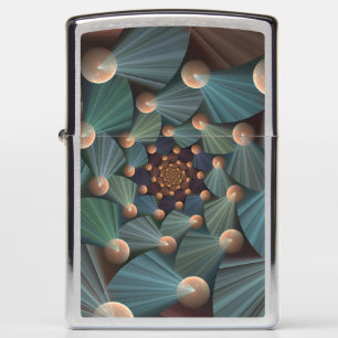 Abstract Fractal Art With Depth Brown Slate Blue Zippo Lighter