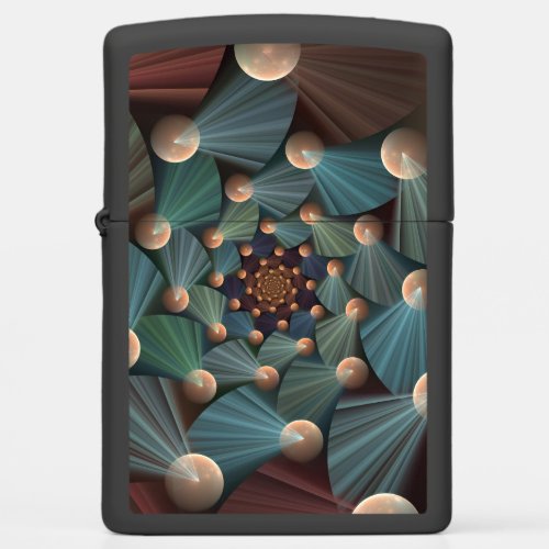 Abstract Fractal Art With Depth Brown Slate Blue Zippo Lighter