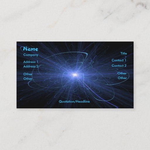 Customizable Abstract Fractal Burst (Blue) Business Card