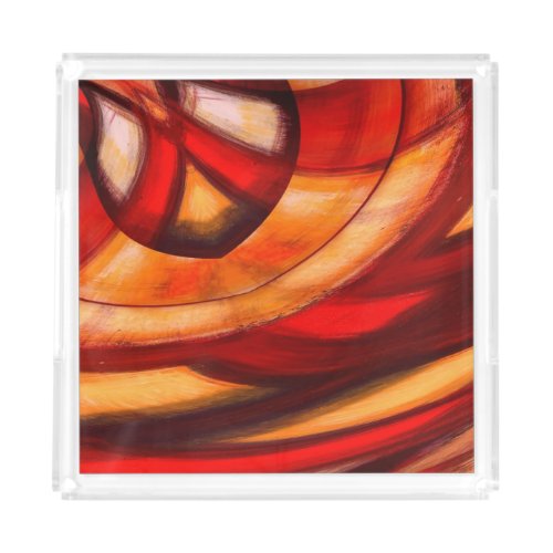 Abstract Fractal Circles Poster Print Acrylic Tray