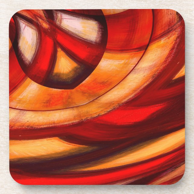 Abstract Fractal Circles Poster Print Beverage Coaster (Front)