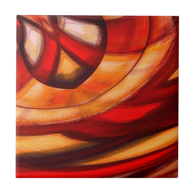 Abstract Fractal Circles Poster Print Ceramic Tile (Front)