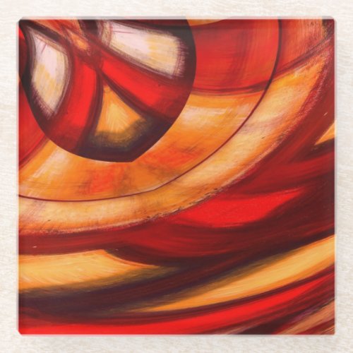 Abstract Fractal Circles Poster Print Glass Coaster