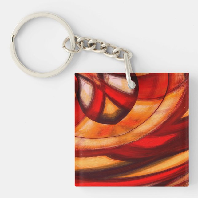 Abstract Fractal Circles Poster Print Keychain (Front)