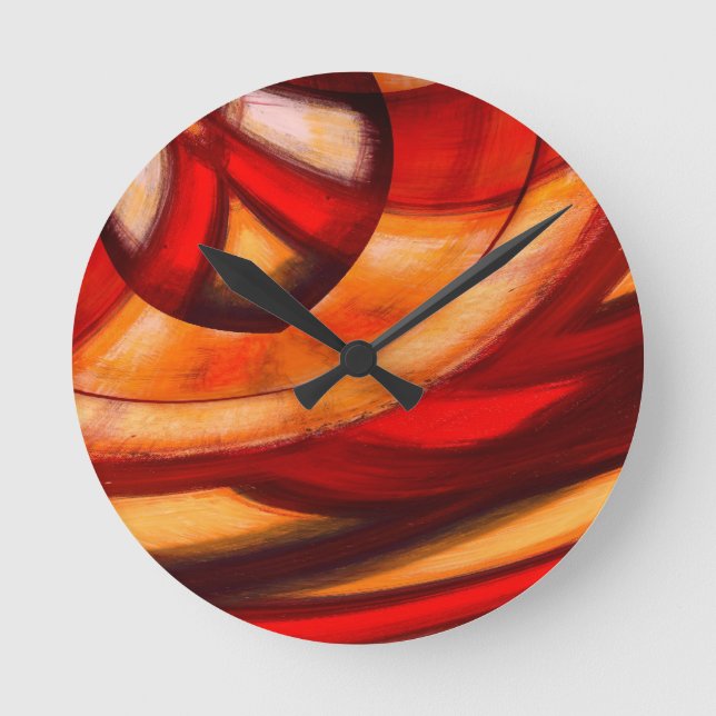 Abstract Fractal Circles Poster Print Round Clock (Front)