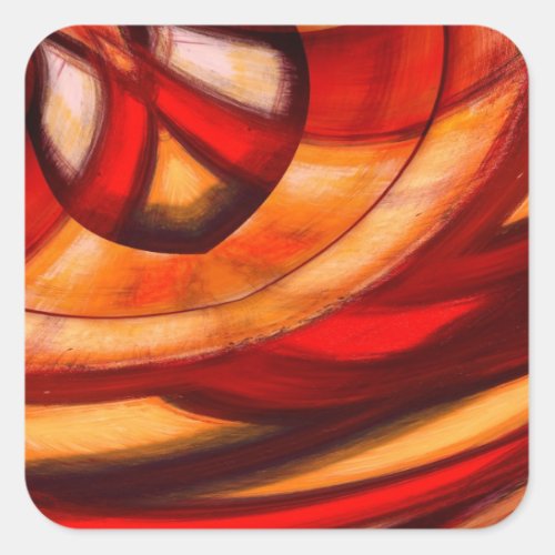 Abstract Fractal Circles Poster Print Square Sticker