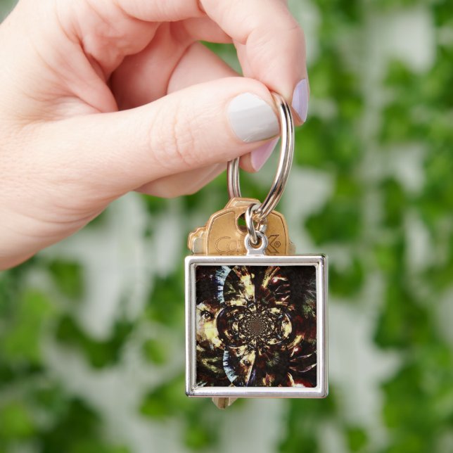 Abstract fractal faces keychain (Hand)