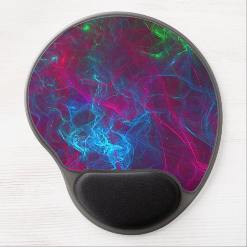 Abstract Fractal Flames Pink Purple Blue Green Gel Mouse Pad