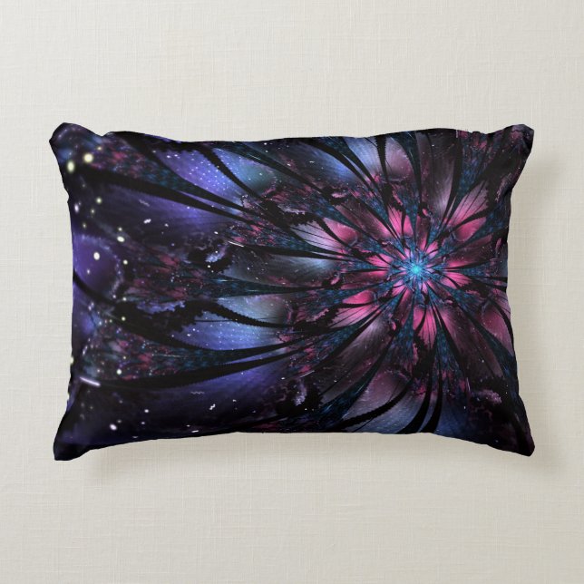 Abstract fractal flower design. accent pillow (Front)