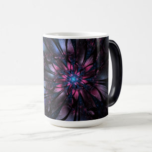 Abstract fractal flower design. acrylic print color morph mug