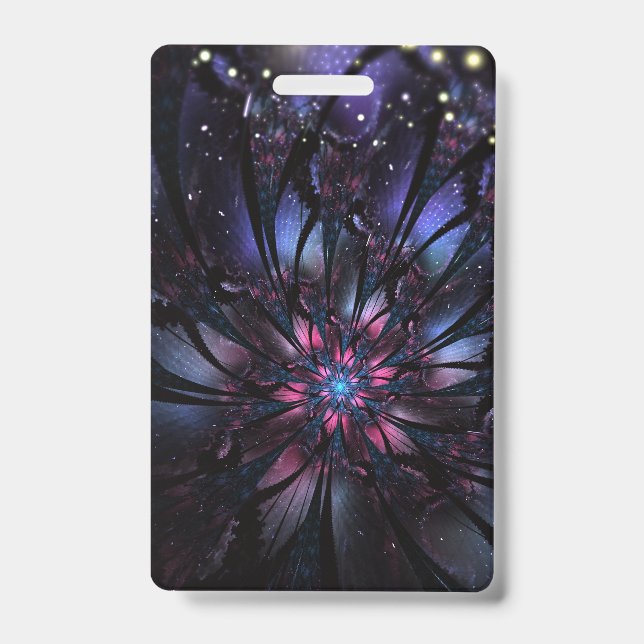 Abstract fractal flower design.  badge (Front)